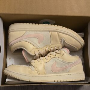 Nike Beige and Pink Low-Top Sneakers